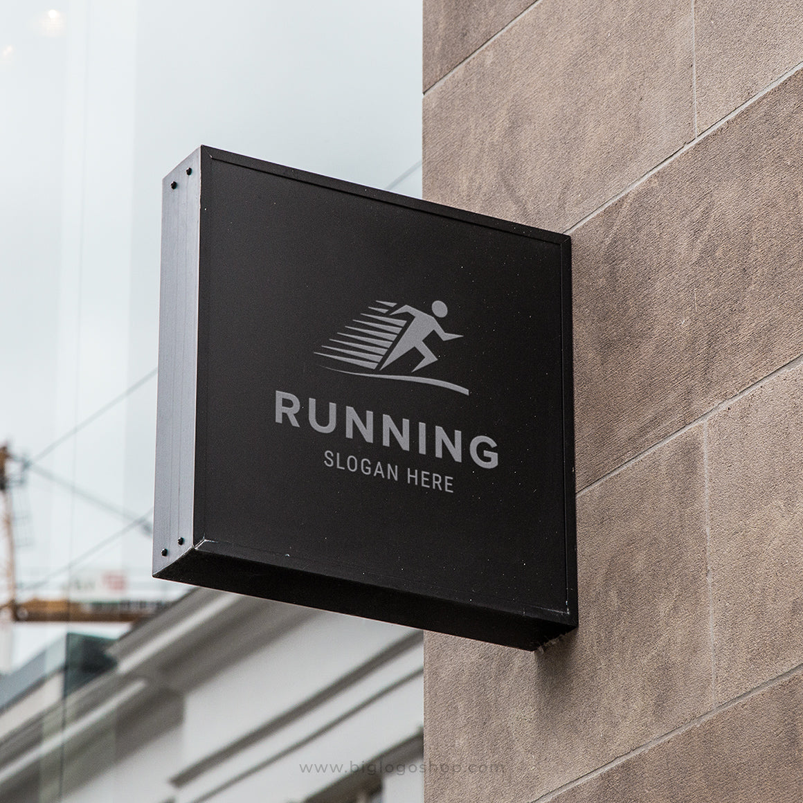Fast running man logo template
