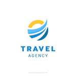Abstract Sun and Wave travel agency logo template