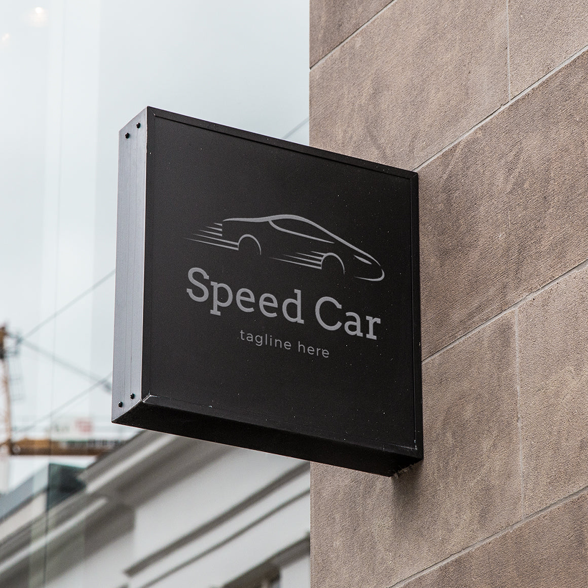 Modern speed car logo