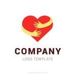 Hugging heart logo symbol. Love yourself vector flat Logo Design Template