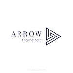 Minimalistic creative outline labirint arrow Logo Template