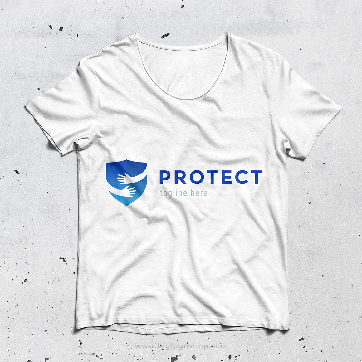 Protect shield with hug logo design