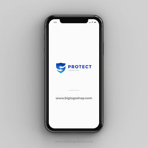 Protect shield with hug logo design